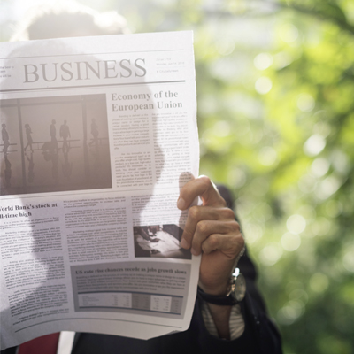 Man reading a newspaper